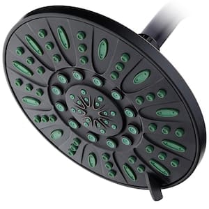 Antimicrobial 6-Spray Patterns 7 in. Single Wall Mount Rainfall Fixed Showerhead in Oil Rubbed Bronze