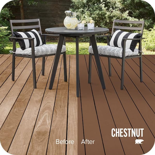 8 oz. #SC-110 Chestnut Solid Color Waterproofing Exterior Wood Stain and Sealer Sample
