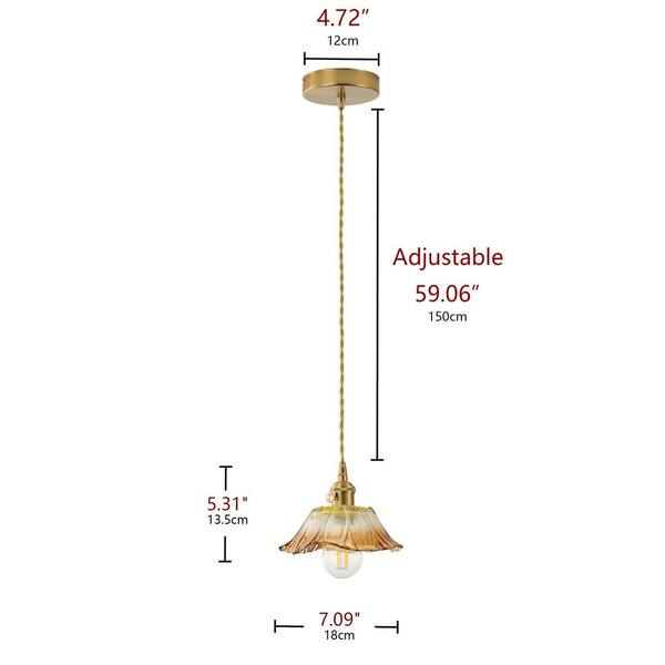 aiwen 7.09 in. 1-Light Vintage Kitchen Island Gradient Amber