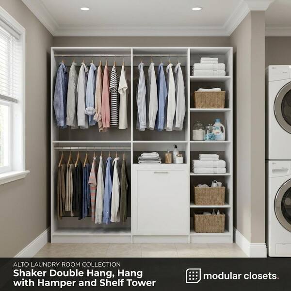 MODULAR CLOSETS Alto Laundry Room 100.5 in W White Shaker Double