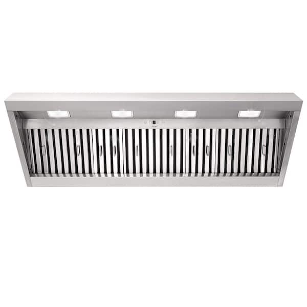 Akicon 54 in. 1200 CFM Ducted Insert Range Hood in Stainless Steel with Dimmable LED Lights 4-Speeds
