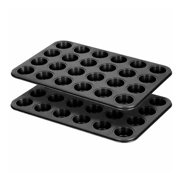 2 Pack 24-Piece Carbon Steel Mini Muffin Pan Nonstick Mini Cupcake Baking Tray Set for Oven Dishwasher Safe