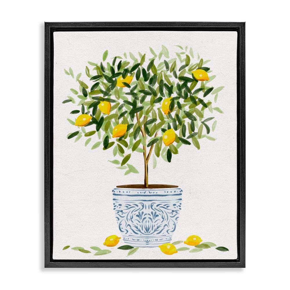Lemon Tree Detailed Planter by Ziwei Li Black Floater Frame Graphic Art Print Food 21 in. x 17 in. price history on PriceWatchPro