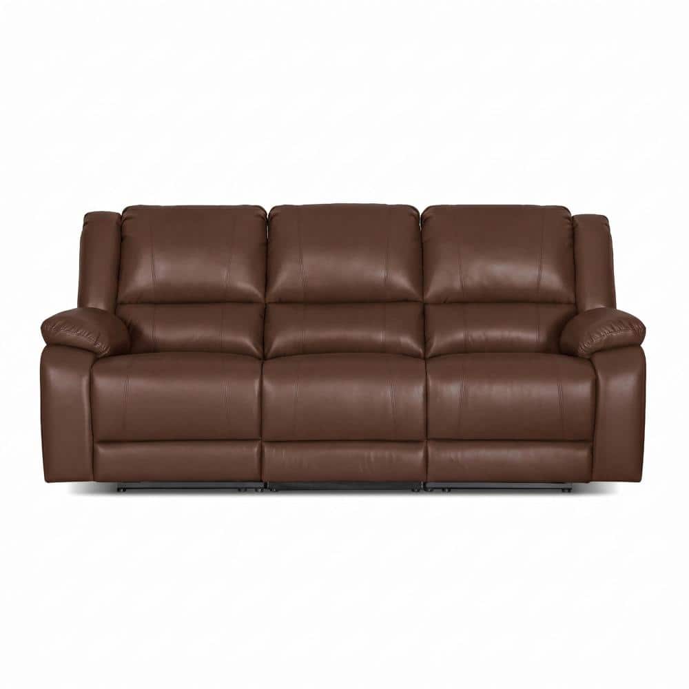 81 in. 3-Seat Faux Leather Manual Recliner Sofa Set for Living Room, Reddish Brown price history on PriceWatchPro