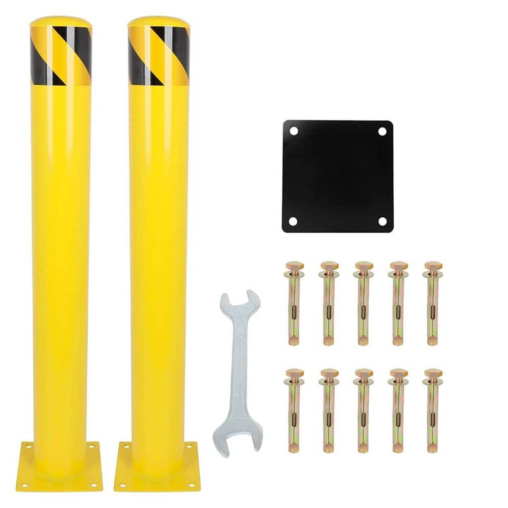 7.2 in. x 7.2 in. x 3.5 ft. Yellow and Black Steel Security Bollards Fence Post with Screws and Wrench (2-Pack) price history on PriceWatchPro