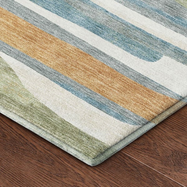 Mayfield Premium Machine Washable Abstract AMF2542 Ivory 10 ft. x 14 ft. Area Rug