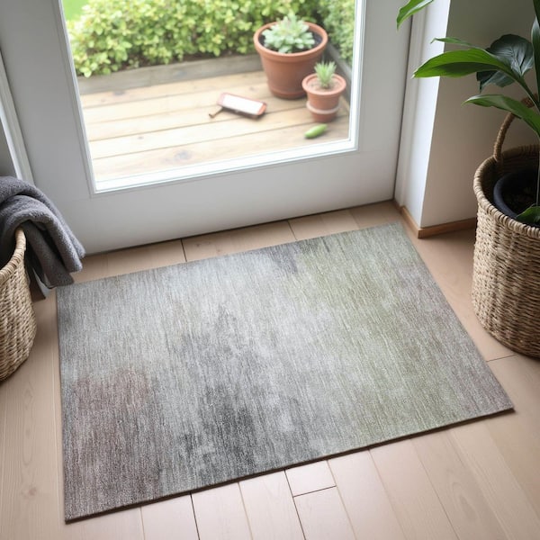 Mayfield Premium Machine Washable Abstract AMF1517 Beige 2 ft. x 3 ft. Area Rug