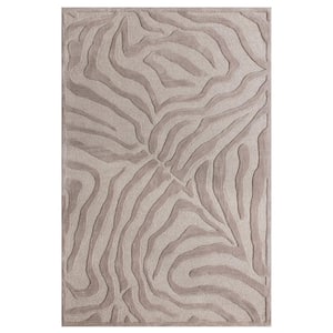 Orion Lodge Taupe/Silver 7 ft. 9 in. x 9 ft. 9 in. Luxurious Indoor Area Rug
