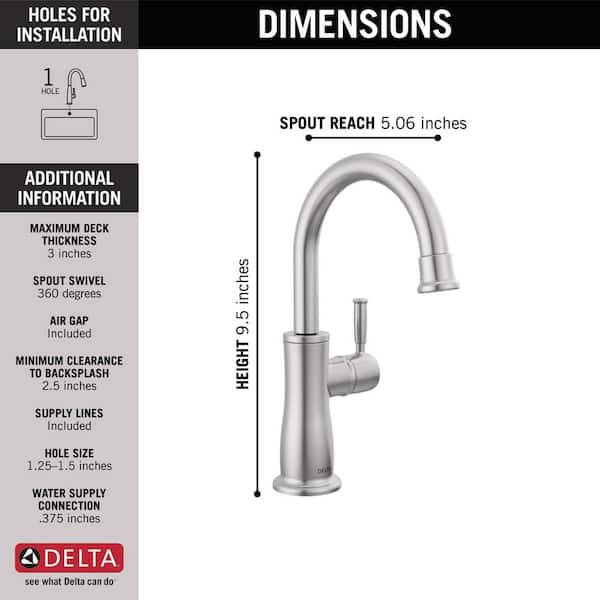 Delta Traditional Single Handle Beverage Faucet in Arctic