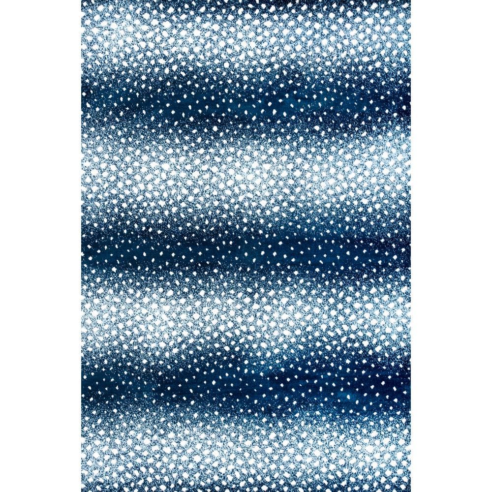 Navy and Cream Abstract Washable 8' x 10' Area Rug