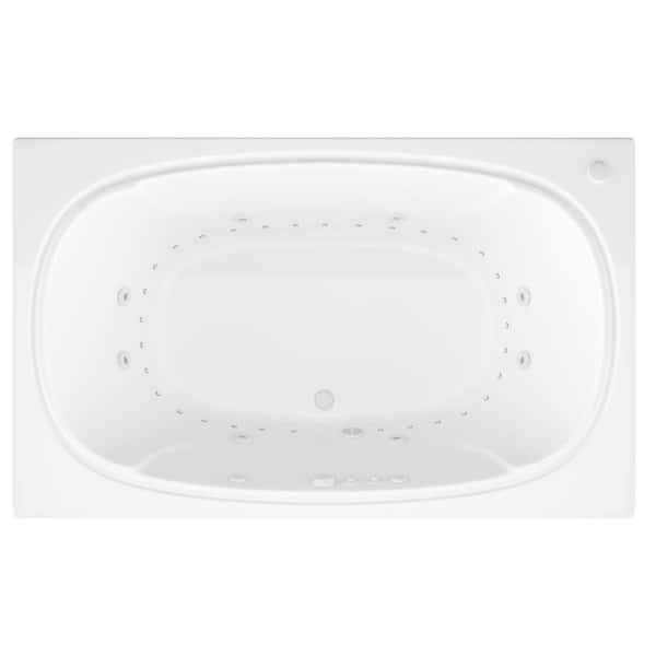 Peridot 6.5 ft. Rectangular Drop-in Whirlpool and Air Bath Tub in White