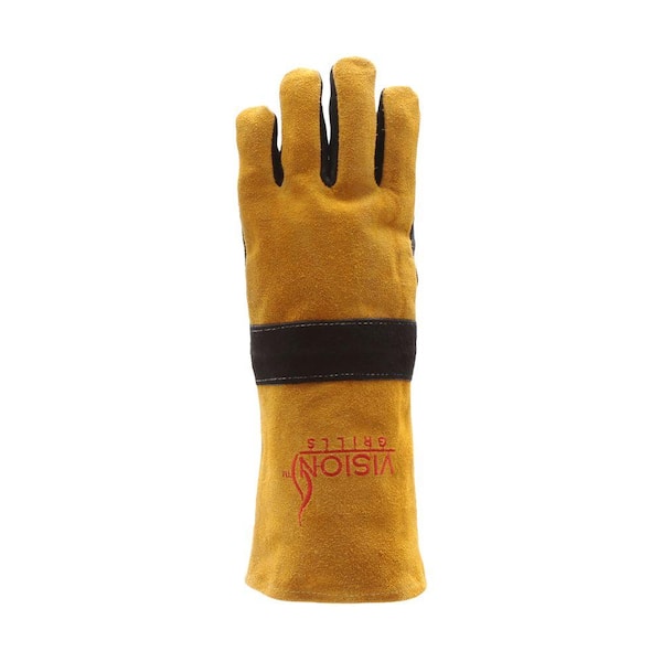 VISION GRILLS Leather BBQ Gloves