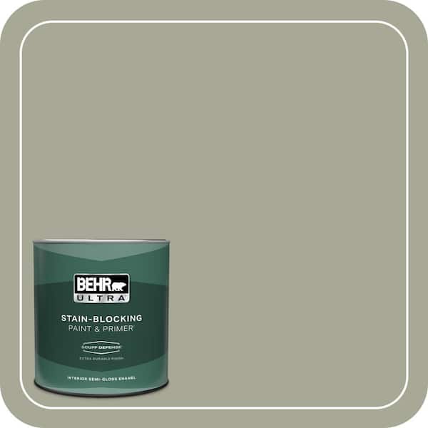 BEHR ULTRA 1 qt. #PPU10-16 Simply Sage Extra Durable Semi-Gloss Enamel Interior Paint & Primer