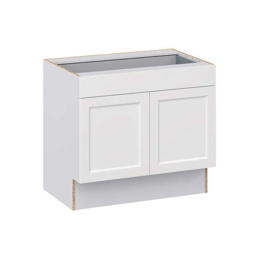 J COLLECTION Alton Painted White Recessed Assembled 36 in. W x 32.5 in ...