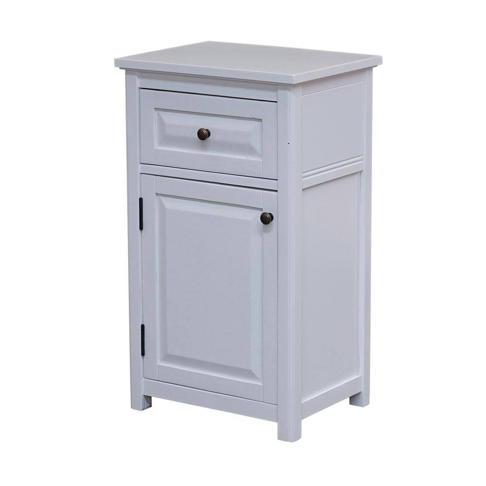 Elegant White 32.7" Floor Cabinet with Adjustable Shelving
