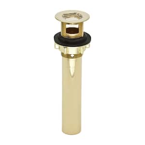 DecoDRAIN Grid Strainer Drain for Bathroom Vanity/Lavatory/Vessel/Sink, Body with Overflow in Polished Brass