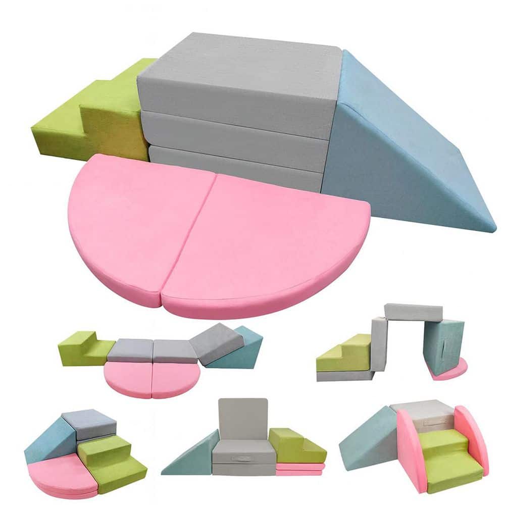 Kids Foam Climbing Blocks Set 7 PCS [Multicolor] Indoor/Outdoor Freestanding Toddler Play Gym for Motor Skills price history on PriceWatchPro