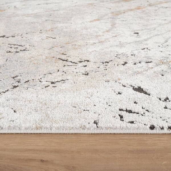 Marble Modern 2 ft. 3 in. x 12 ft. Runner Beige Area Rug