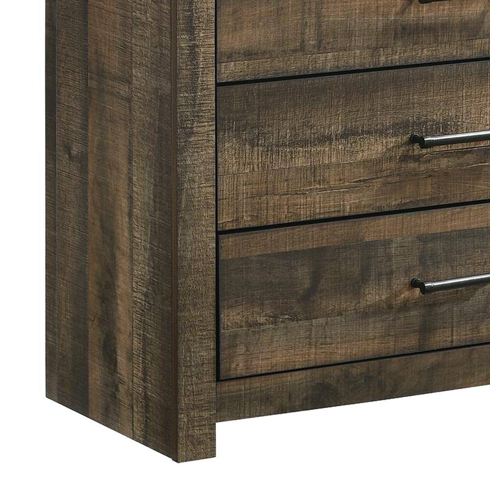Rustic Brown 2-Drawer Solid Wood Nightstand