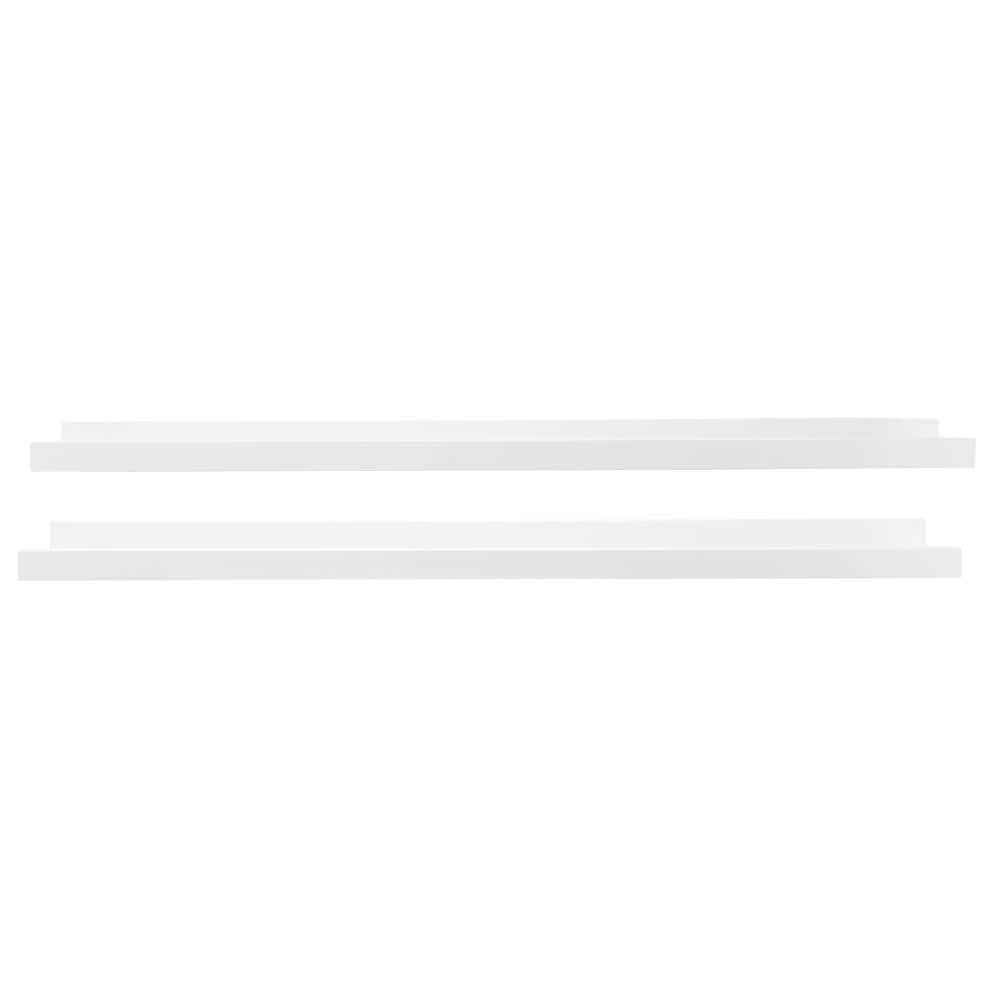 Modern White Engineered Wood 44" Picture Frame Ledge Set