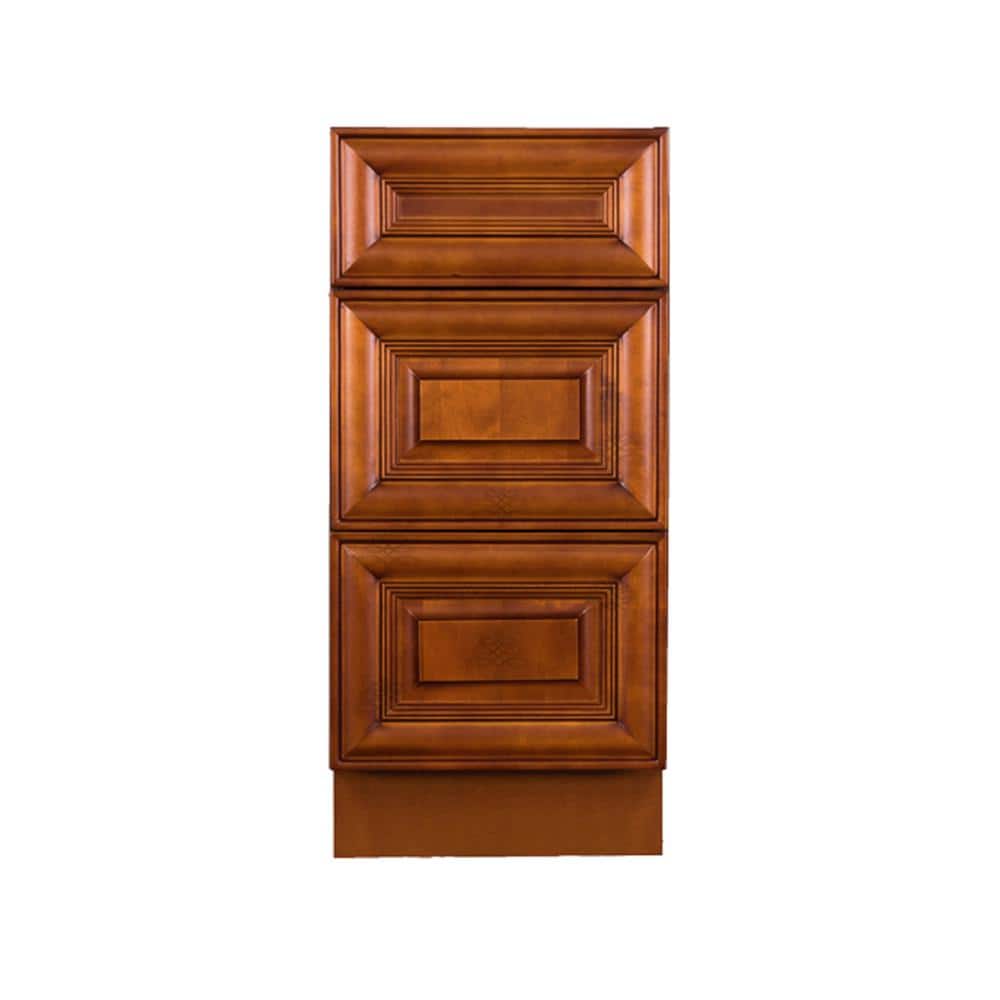 Cambridge Assembled 12 in. x 21 in. x 33 in. Bath Vanity Drawer Base Cabinet with 3-Drawers in Chestnut price history on PriceWatchPro