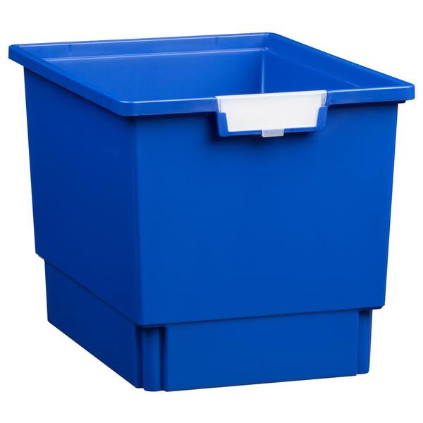 Unbranded 7.5 Gal. - Tote Tray - Slim Line 12 in. Storage Tray in Primary Blue