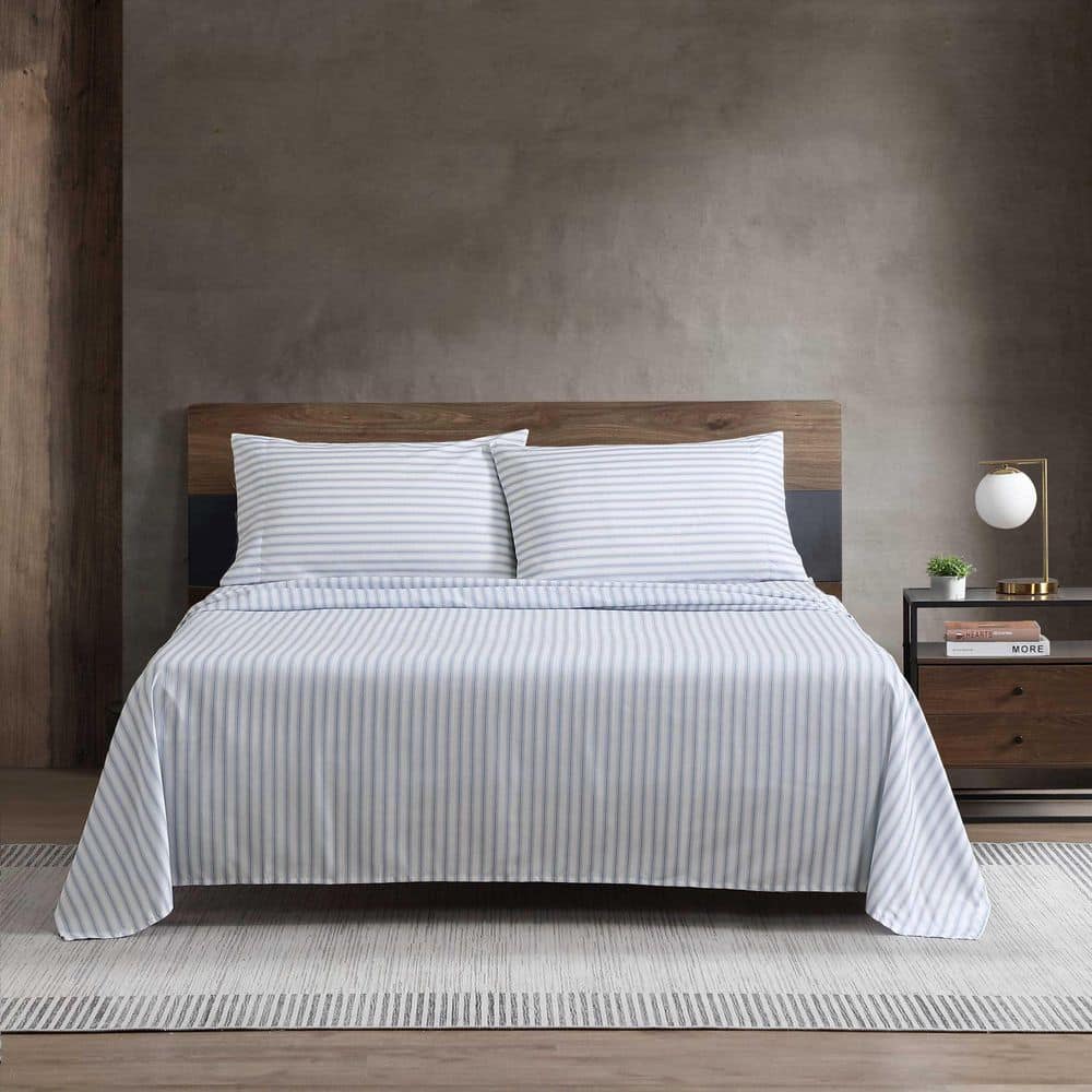 Arrow Stripe 4-Piece Icy Blue Microfiber Queen Sheet Set price history on PriceWatchPro