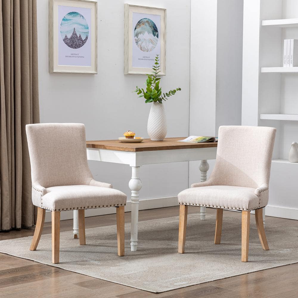 Upholstered cream outlet dining chairs