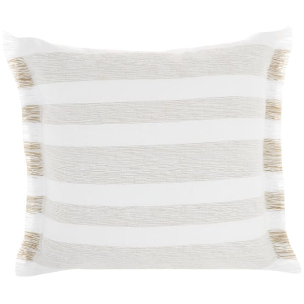 Beach Themed Throw Pillows, Stripe Tassel, Taupe