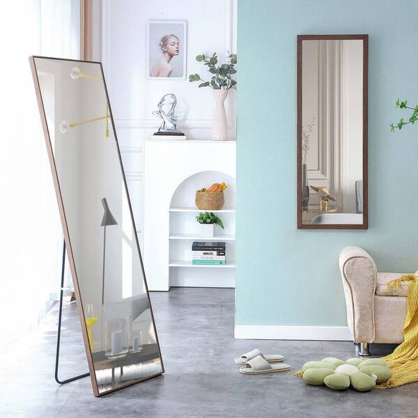 19 in. W x 63 in. H Rectangle Framed Floor Standing Mirror, Wall
