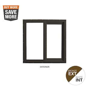 47.5 in. x 47.5 in. Select Series Vinyl Horizontal Sliding Left Hand Bronze Window with White Int, HP2+ Glass and Screen