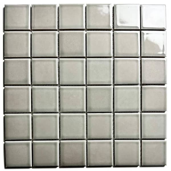Monet Pebble Gray 12 in. x 12 in. Square Porcelain Mosaic Wall and Pool Tile (10 sq.ft./Case)