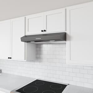 Breeze II 30 in. 400 CFM Convertible Under Cabinet Range Hood with LED Lights in Black Stainless Steel