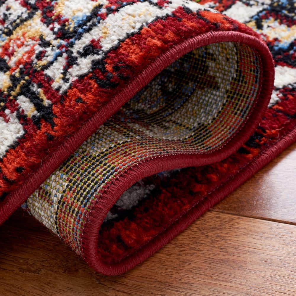 Amsterdam Red Synthetic Rectangular 8' x 10' Area Rug