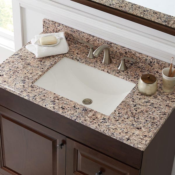 Home Decorators Collection 37 in. W x 22 in. D Cultured Marble White Rectangular Single Sink Vanity Top in Capri