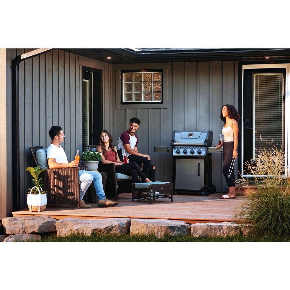 Graphite Grey Stainless Steel Propane Gas Grill with 4 Burners
