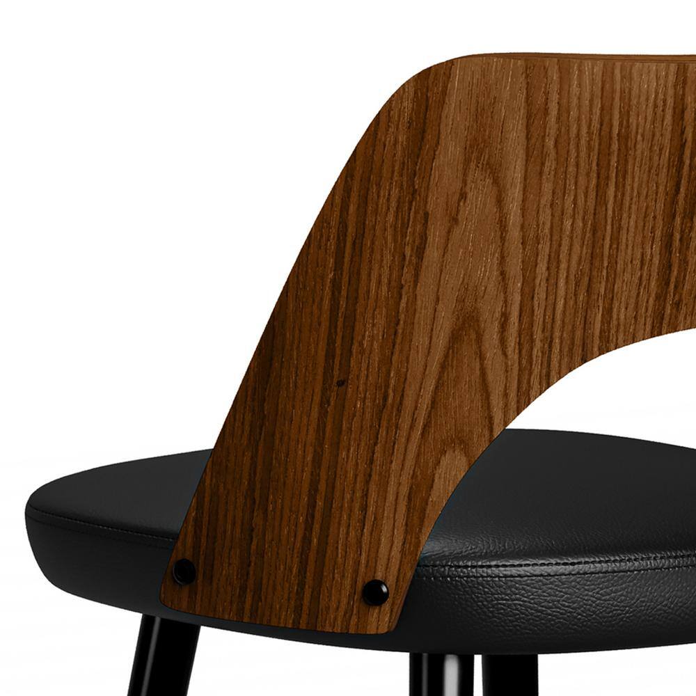Micah Black Metal and Wood Counter Height Stool Set