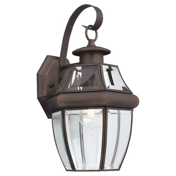 Lancaster 1-Light Traditional Antique Bronze Outdoor Wall Lantern Sconce