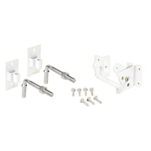 White Steel Flat Wall Fence Gate Hardware Kit