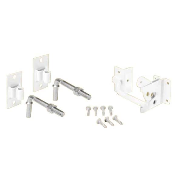 White Steel Flat Wall Fence Gate Hardware Kit