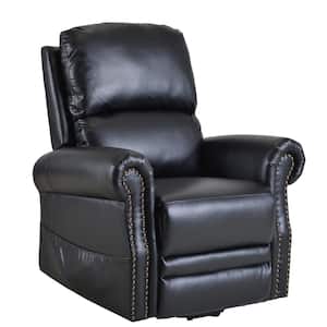 Black Heavy Duty PU Leather Power Lift Recliner Chair