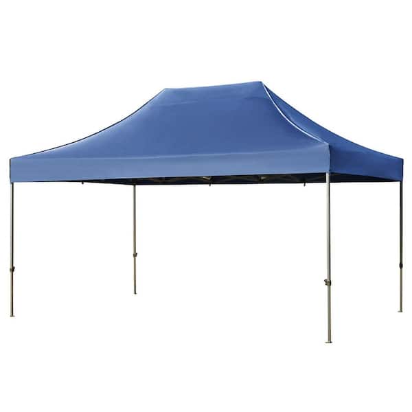 10 ft. x 15 ft. Navy Heavy Duty Pop Up Canopy Tent with 4 Sidewalls, 3 Height Adjustable for Weddings, Events, Backyard