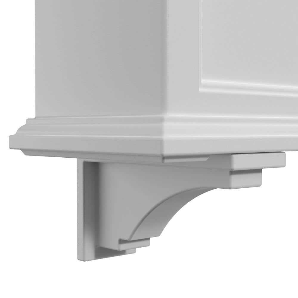 Fairfield White Polyethylene Decorative Window Box Brackets, 2-Pack