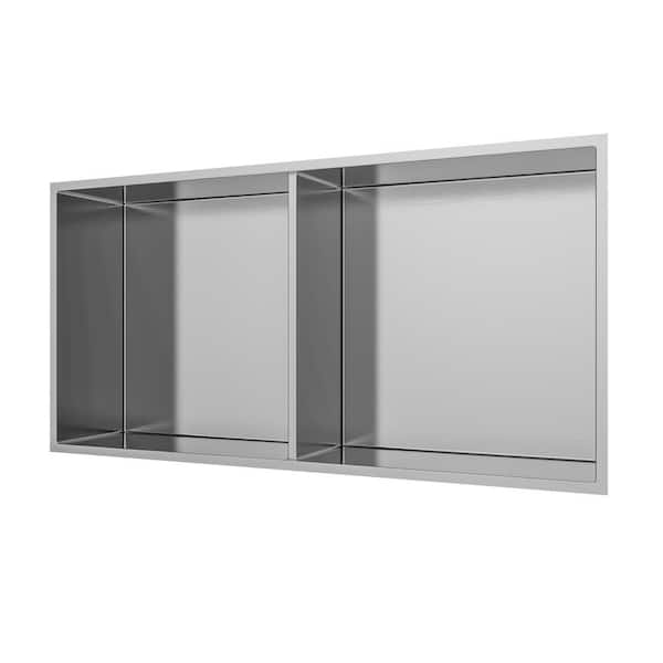 2 Pieces Stainless Modern Metal Shower Shelf V4