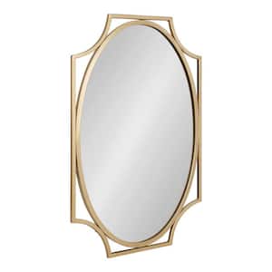 Rateau 20.00 in. W x 30.00 in. H Round Metal Gold Wall Mirror