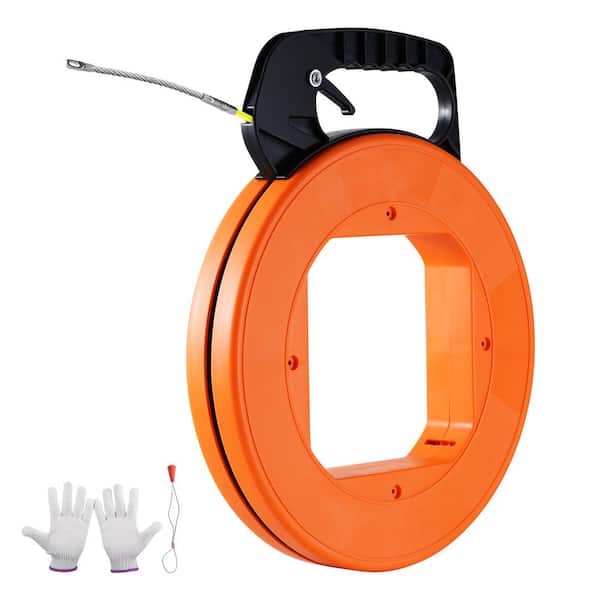 VEVOR Fish Tape 200 ft. 3/16 in. Fiberglass Wire Puller with Optimized Housing and Handle Wire Fishing Tools Non-Conductive