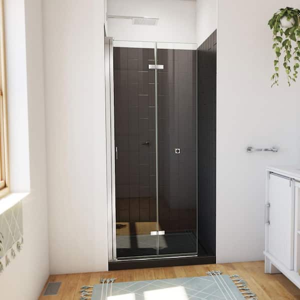 DreamLine 32 in. L x 32 in. W x 76-3/4 in. H Center Drain Alcove Shower Stall Kit in and Chrome