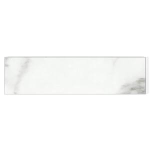 Bianco Carrara White Subway 3 in. x 12 in. Matte Glass Decorative Wall Tile (14 Sq.Ft/Bx)