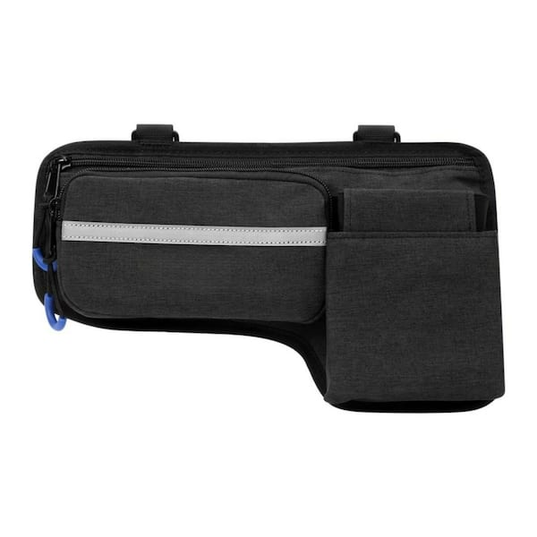 Black Wheelchair Side Bag with Cup Holder, Wheelchair Armrest Pouch for Walker, Wheelchair Accessories Storage Bag