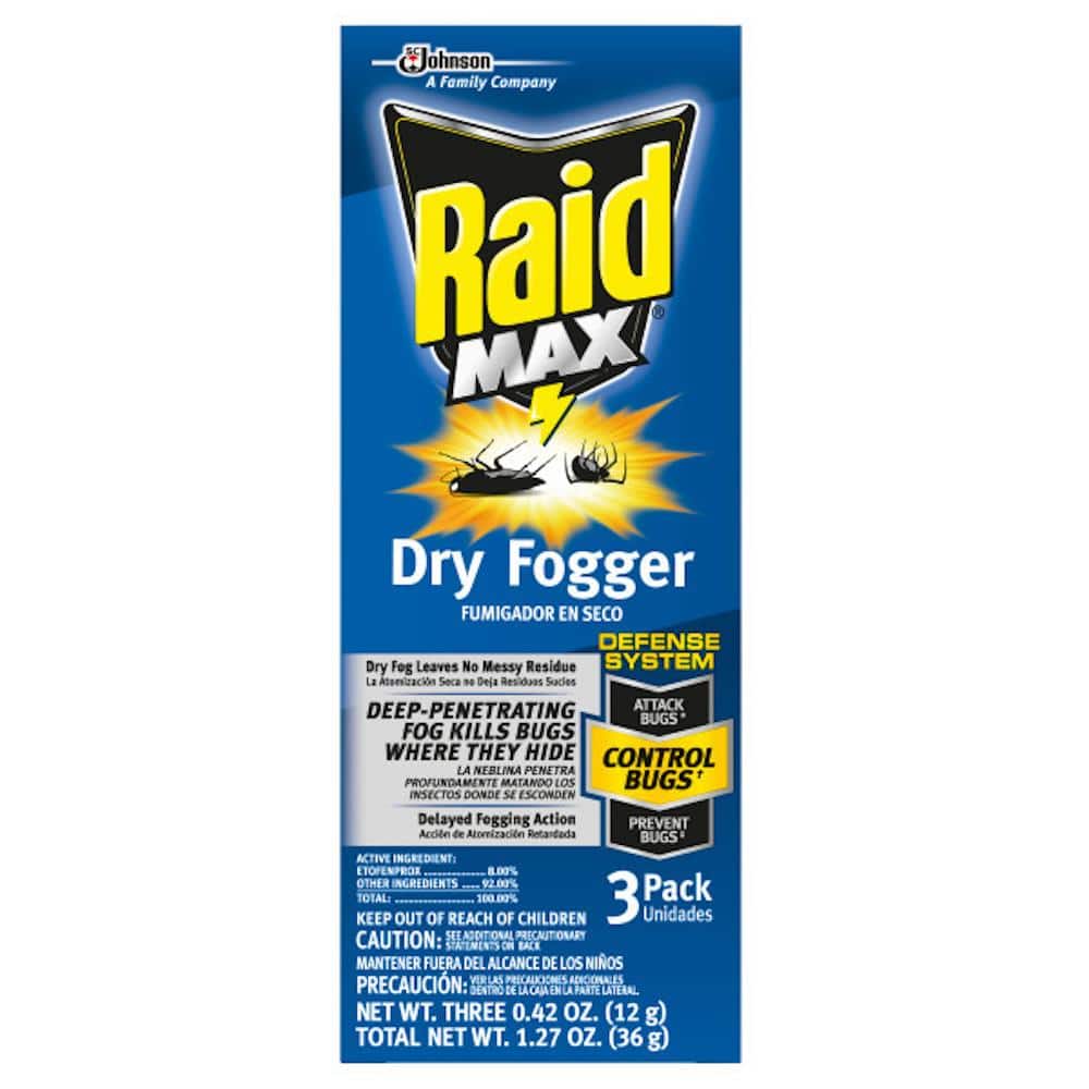Raid Max Max No Mess Dry Fogger, Bug Fogger Kills Large Infestations of